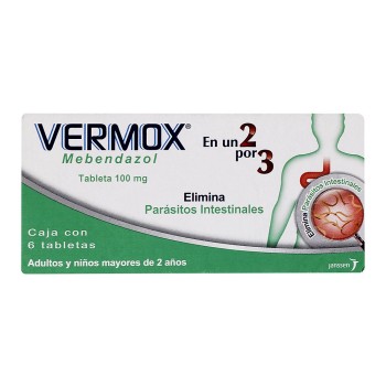 VERMOX MEBENDAZOLE 100 MG 30 TABS
