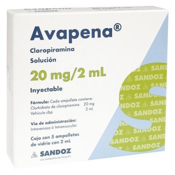 AVAPENA CHLOROPYRAMINE GENERIC  20 MG 5 AMPOULES 2 ML