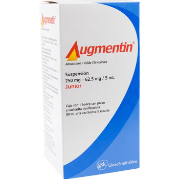 AUGMENTIN AMOXICILLIN / CLAVULANATE ACID JR. SUSP 250 / 5 ML 80 ML