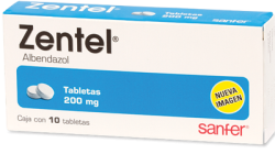 ZENTEL ALBENDAZOL  200 MG 10 TABS