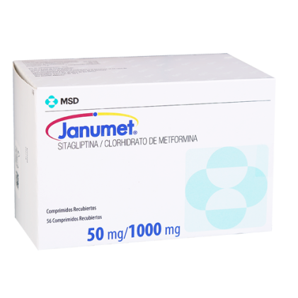JANUMET SITALIPTIN & METFORMIN 50/1000 MG 56 TABS