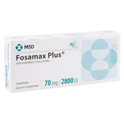 FOSAMAX PLUS ALENDRONATE 70 MG/2800 UI 4 TABS