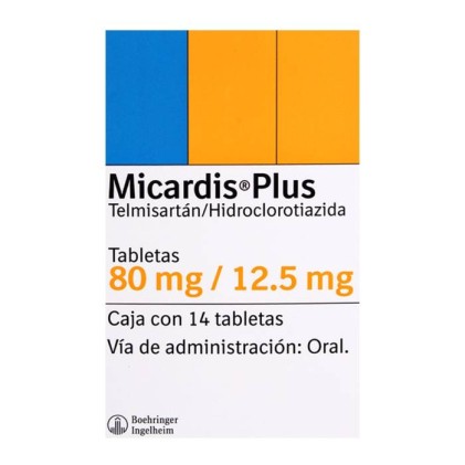 MICARDIS PLUS TELMISARTAN HYDROCHLOROTHIAZIDE  80/25 MG CON 14 TABLETAS